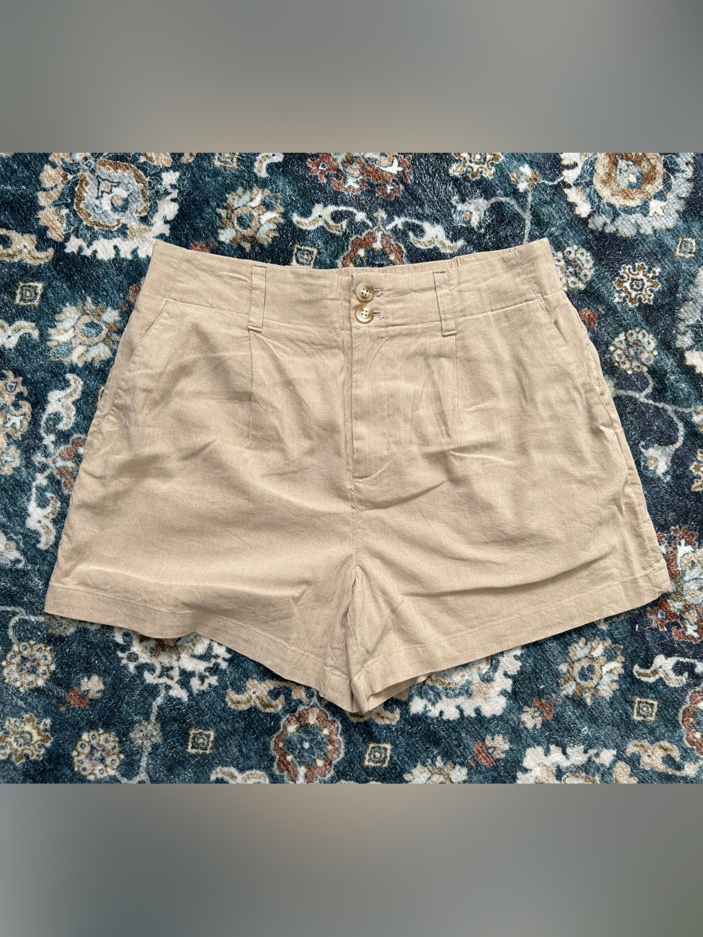Lauren Conrad LC Linen Beige Highwaisted Shorts